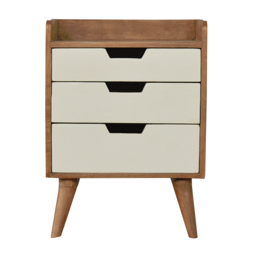 White Painted Bedside Table 35x45x65cm - Image 10