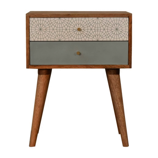 Green Patterned Bedside 35x45x57cm - Image 10