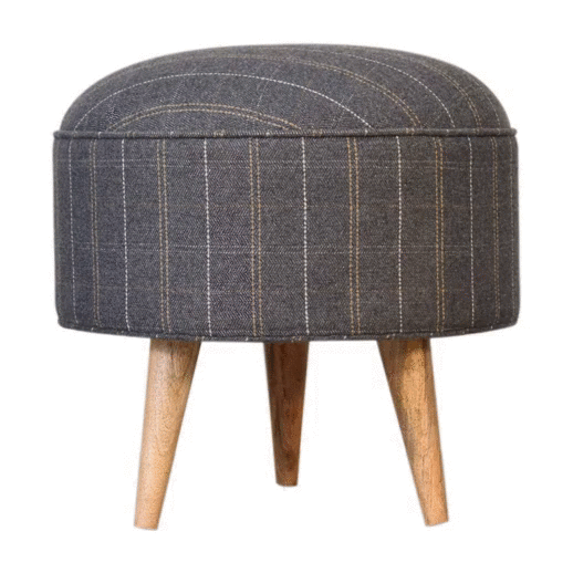 Pewter Tweed Nordic Style Footstool 45x45x45cm - Image 8