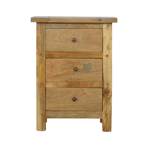 Country Style Bedside with 3 Drawers 36x45x60cm - Image 10