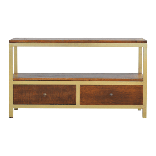 Coffee Table with Gold Base 35x90x50cm - Image 10