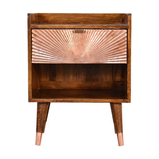 Manila Copper 1 Drawer Bedside 35x45x58cm