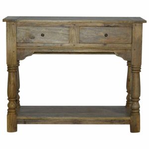 Console Table with 2 Drawers and Turned Legs 38x100x80cm