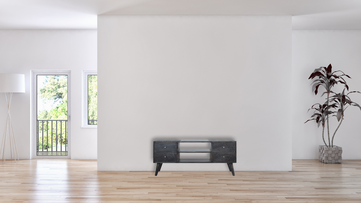 Ash Black Entertainment Unit 35x110x47cm - Image 12