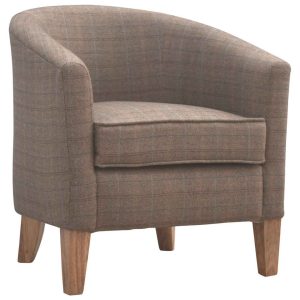 Upholstered Tweed Tub Chair 62x72x75cm