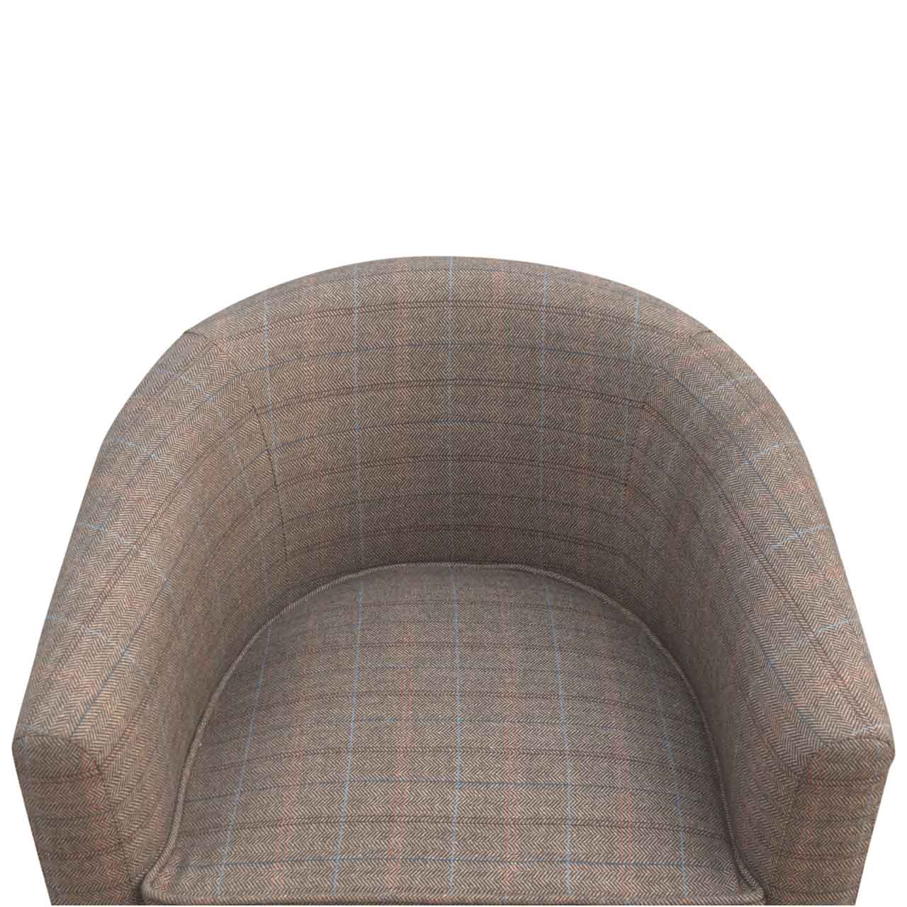 Upholstered Tweed Tub Chair 62x72x75cm - Image 9