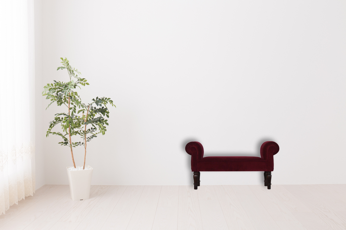 Wine Red Velvet Bench 35x101x53cm - Image 10