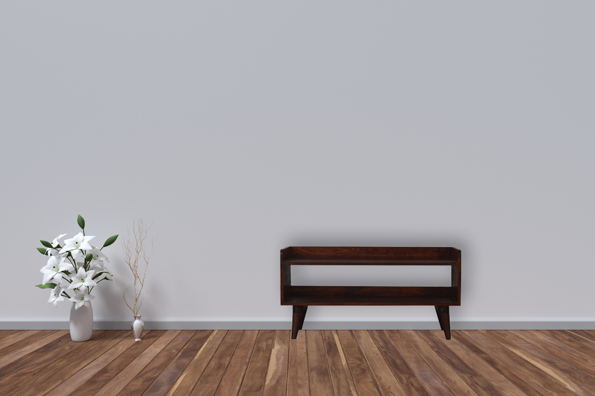 Nordic Cherry Finish Storage Bench 34x90x45cm - Image 10