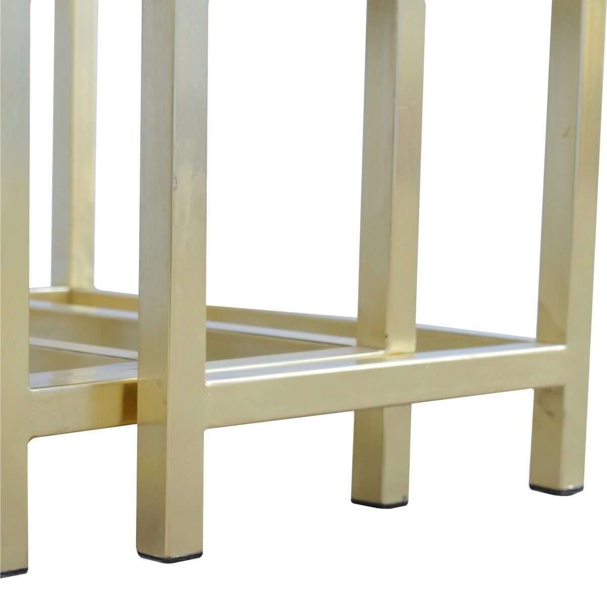 Golden Frame Nest Of 3 Tables With Wooden Top - Image 9