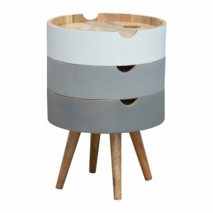 Grey Gradient Bedside with Removeable Drawers 43x43x60cm