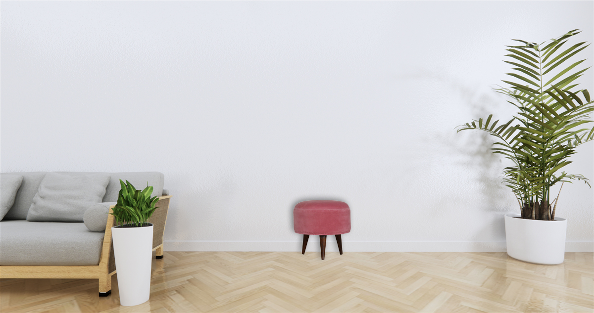 Pink Velvet Nordic Style Footstool 45x45x45cm - Image 8