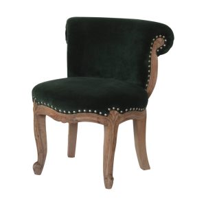 Emerald Green Velvet Studded Chair 50x50x64cm