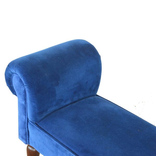 Royal Blue Velvet Bench 35x101x53cm