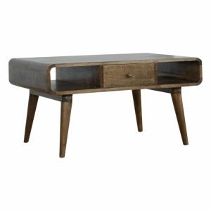 Curved Grey Washed Coffee Table 55x85x45cm