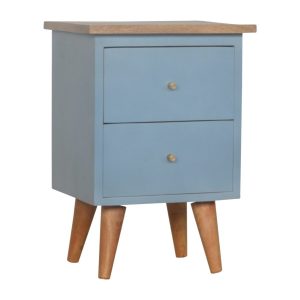Blue Hand Painted Bedside 30x35x50cm