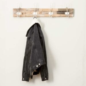 Urban 4 Hook Coat Hanger White on White wood