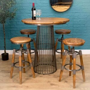 Urban Birdcage Bar Table with 2 Swivel Stools