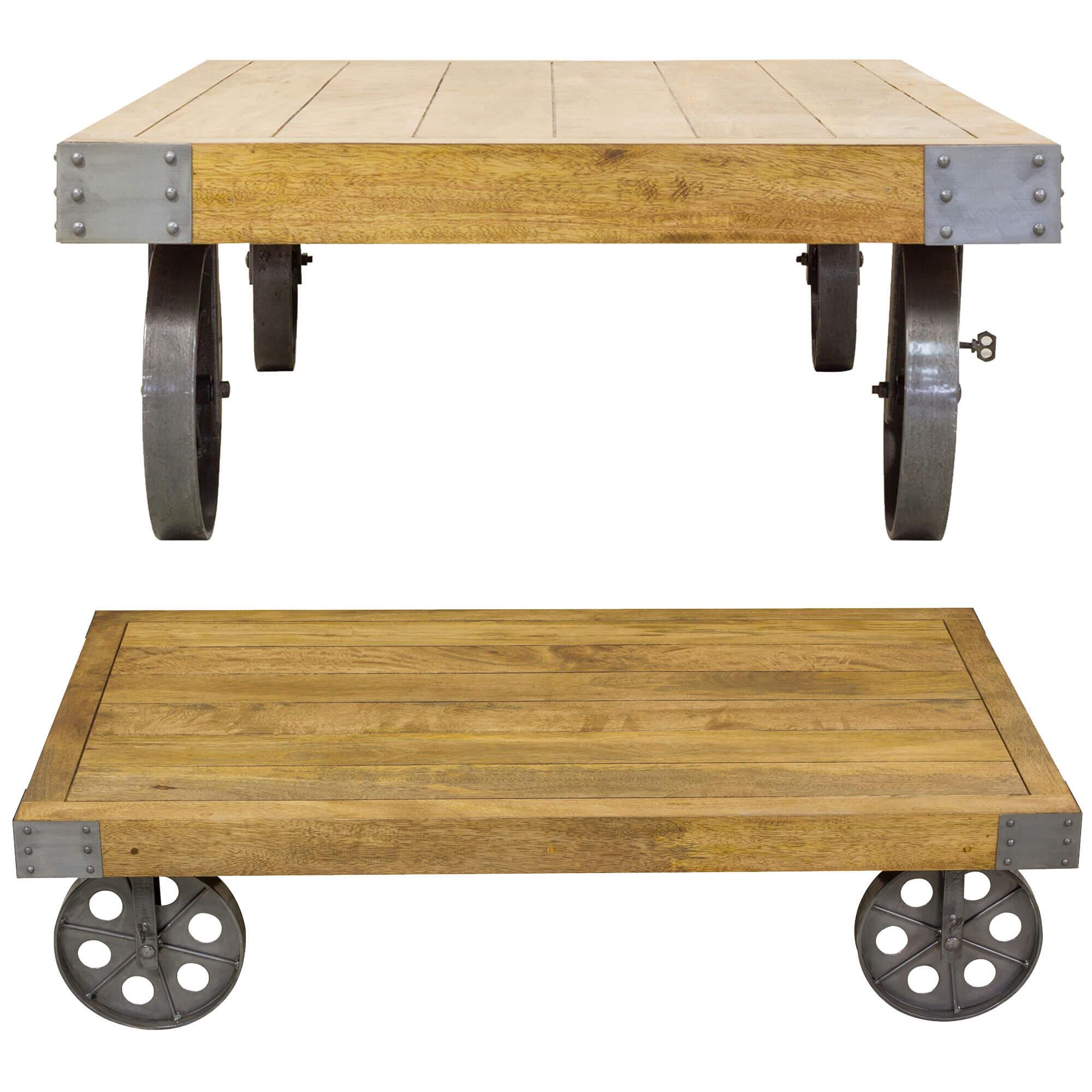 Urban Industrial Coffee table with Wheels