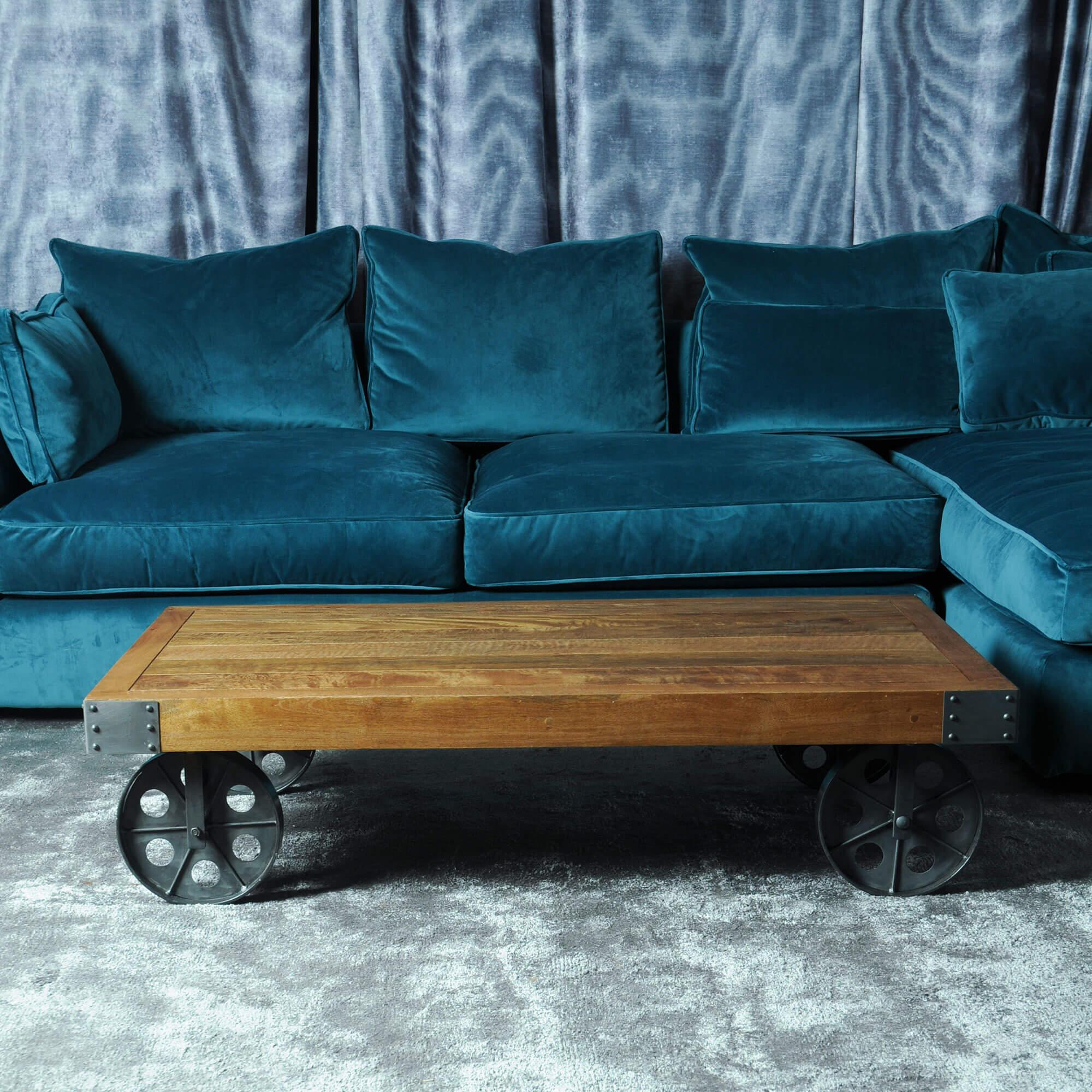Urban Industrial Coffee table with Wheels