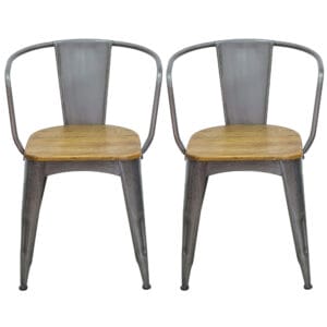 Urban Navy Chairs Mango Seat Gunmetal x2 (Pair)