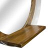 Urban Porthole Mirror w shelf Distressed White Recycled Drum