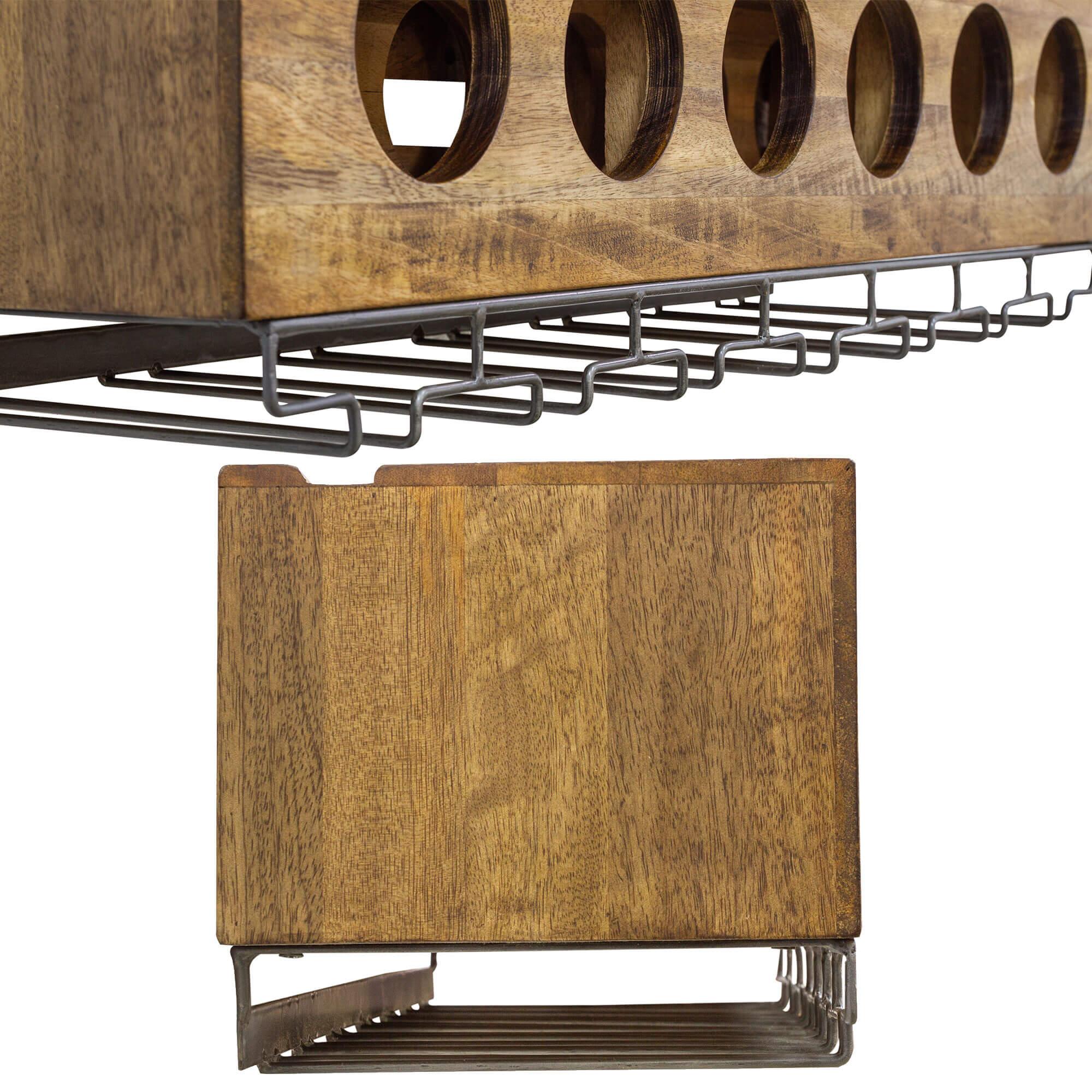 Urban Wall-mounted Wine Rack w Glass holders