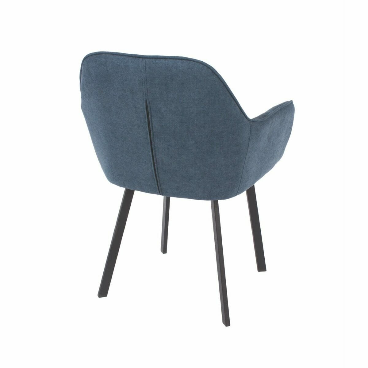 Aspen Core Fabric Blue Fabric Upholstered Armchairs With Black Metal Legs (Pair)