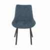 Aspen Core Fabric Blue Fabric Upholstered Dining Chairs With Black Metal Legs (Pair)