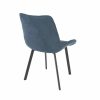 Aspen Core Fabric Blue Fabric Upholstered Dining Chairs With Black Metal Legs (Pair)