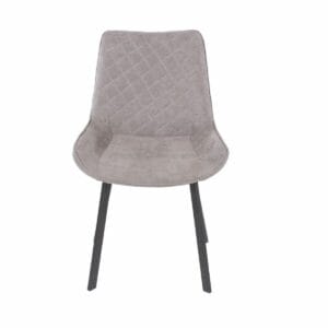 Aspen Core Fabric Grey Fabric Upholstered Dining Chairs With Black Metal Legs (Pair)