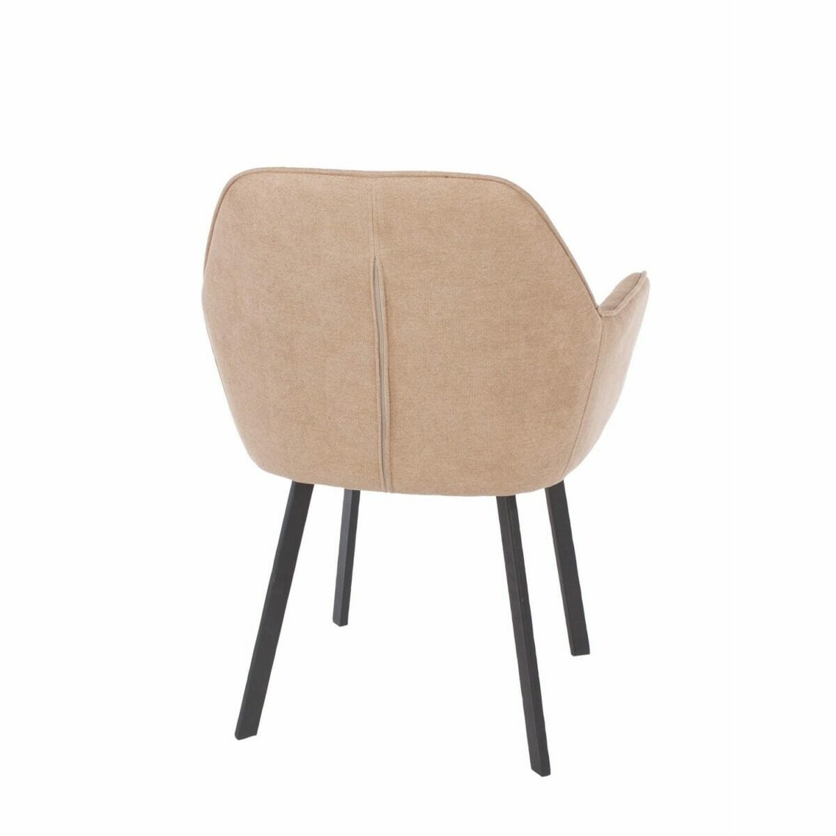 Aspen Core Fabric Sand Fabric Upholstered Armchairs With Black Metal Legs (Pair)