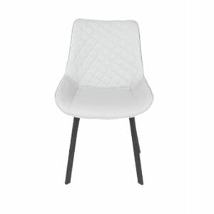 Aspen Core Faux Leather Grey Pu Upholstered Dining Chairs With Black Metal Legs (Pair)