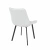 Aspen Core Faux Leather Grey Pu Upholstered Dining Chairs With Black Metal Legs (Pair)