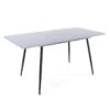 Aspen Core Mdf Rectangular Exttending Table With Metal Legs, High Grey Gloss