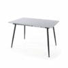 Aspen Core Mdf Rectangular Exttending Table With Metal Legs, High Grey Gloss