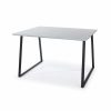 Aspen Core Mdf Square Table With Black Metal Legs, High Gloss Grey