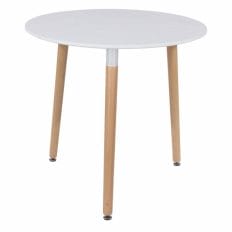 Aspen Core Mdf Round Table With Wooden Legs, White