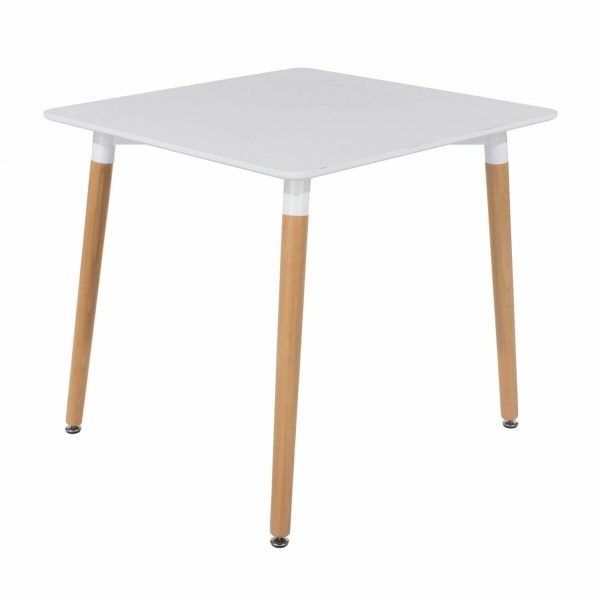 Aspen Core Mdf Square Table With Wooden Legs, White