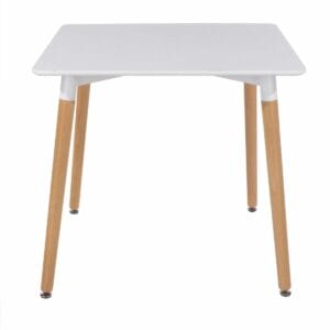 Aspen Core Mdf Square Table With Wooden Legs, White