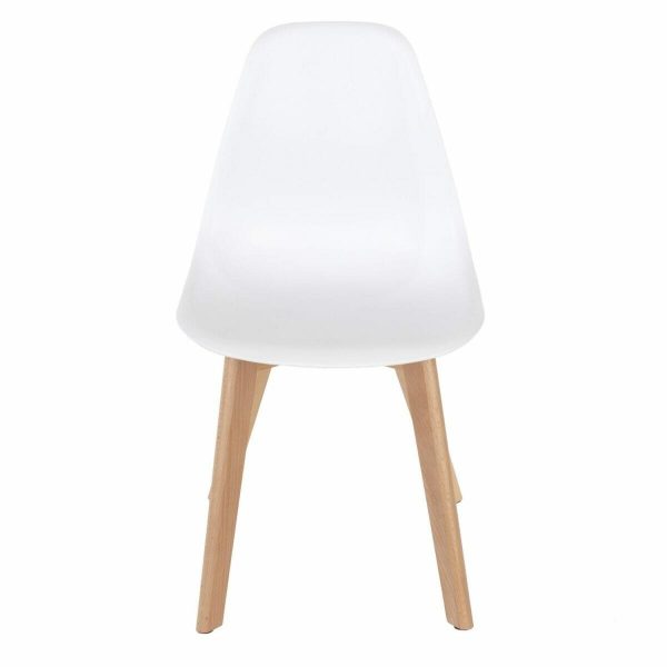 Aspen Core Plastic White Plastic Chairs With Wood Legs (Pair)