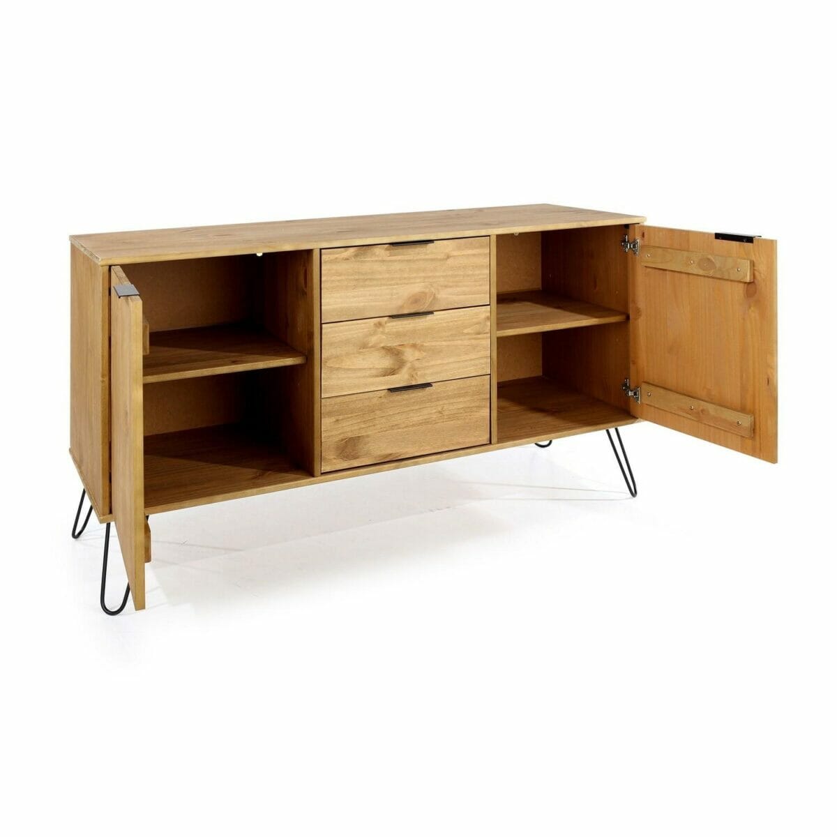 Augusta Pine Medium Sideboard With 2 Doors, 3 Drawers