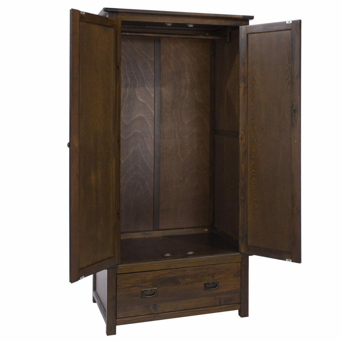 Boston Pine 2 Door, 1 Drawer Wardrobe
