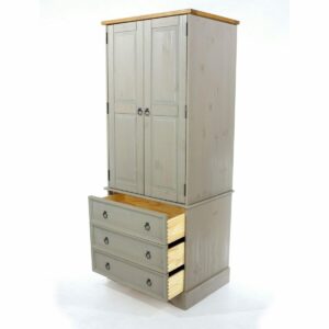 Corona Grey Pine 2 Door, 3 Drawer Wardrobe