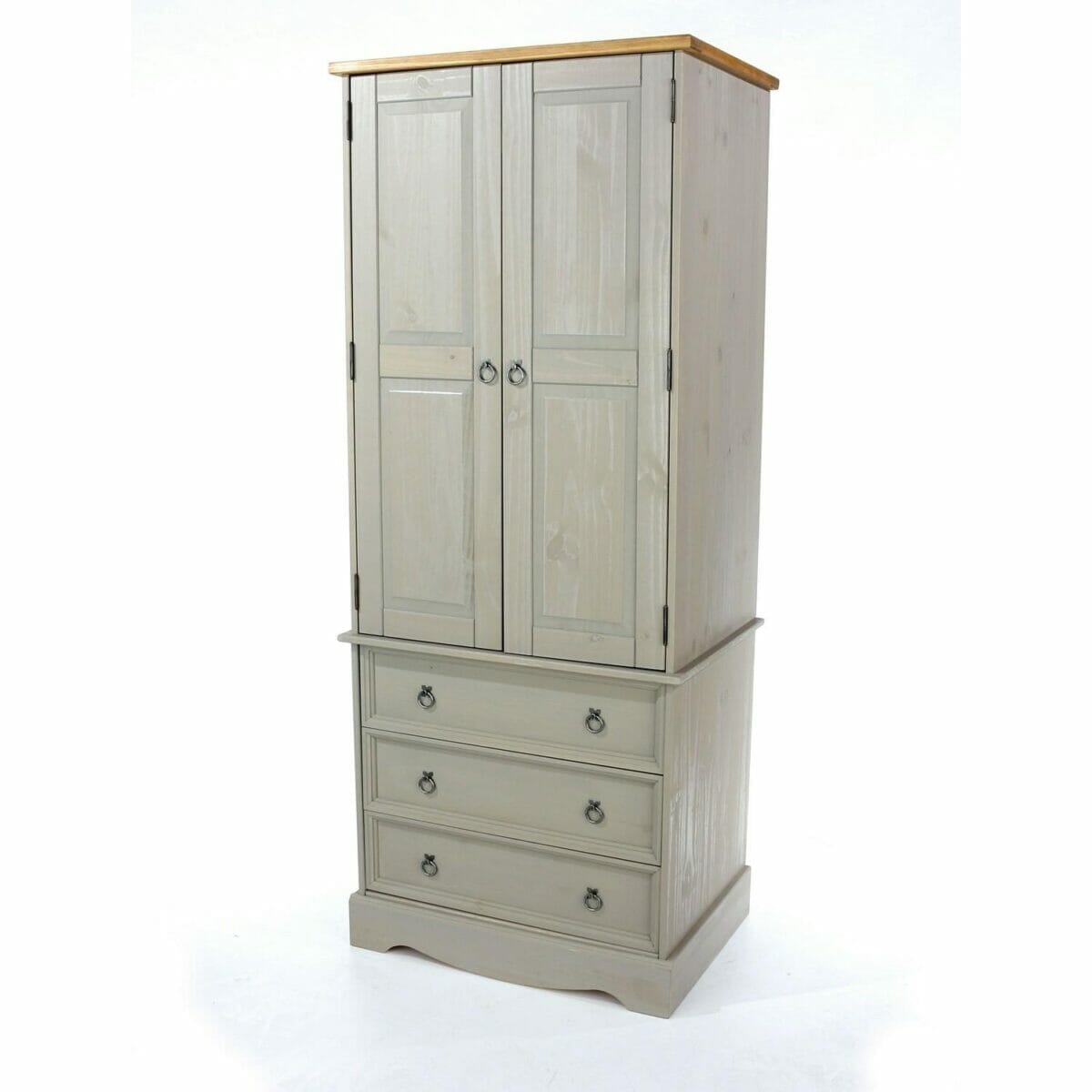 Corona Grey Pine 2 Door, 3 Drawer Wardrobe