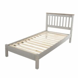 Corona Grey Pine 3'0" Slatted Lowend Bedstead