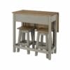 Corona Grey Pine Breakfast Drop Leaf Table & 2 Stools Set