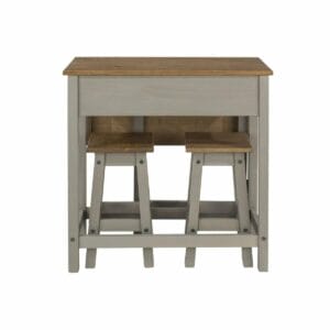 Corona Grey Pine Breakfast Drop Leaf Table & 2 Stools Set