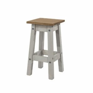 Corona Grey Pine Low Kitchen Stool (Pair)