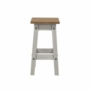 Corona Grey Pine Low Kitchen Stool (Pair)