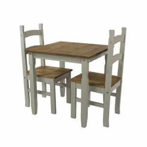 Corona Grey Pine Square Dining Table & 2 Chair Set